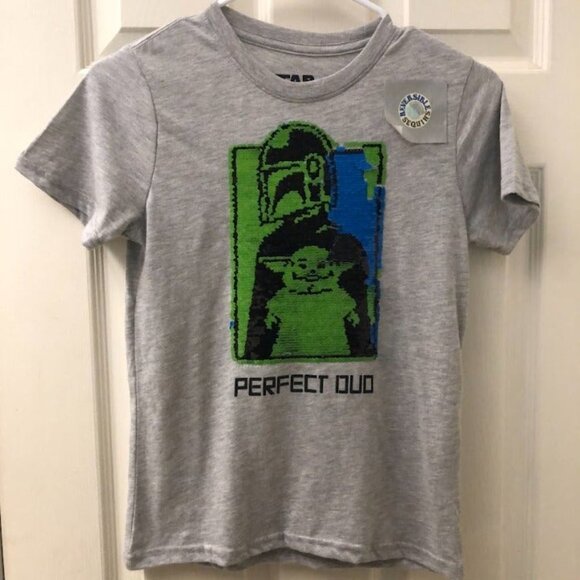 Star Wars Youth Medium Gray Reversible Sequins Perfect Duo T-shirt Tee Unworn - Picture 3 of 9